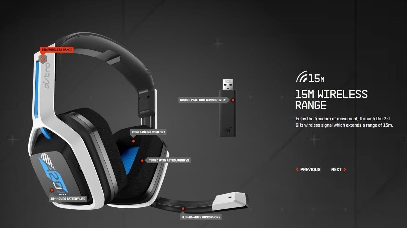 ASTRO A20 Wireless GamingHeadset für PC, Playstation und Xbox