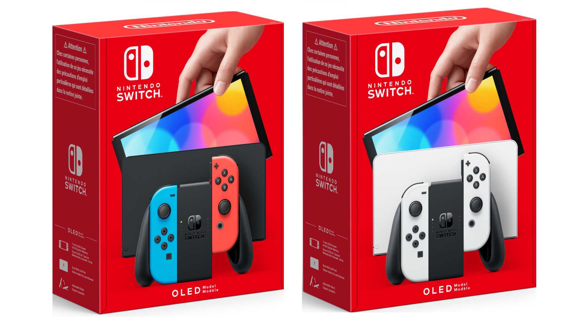 Nintendo Switch OLED - Konsole rot/blau und weiß