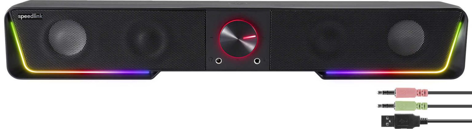 SpeedLink GRAVITY RGB Nero 6W: Soundbar Gaming PC Bluetooth Economica SpeedLink GRAVITY RGB Nero 6W: Soundbar Gaming PC Bluetooth Economica