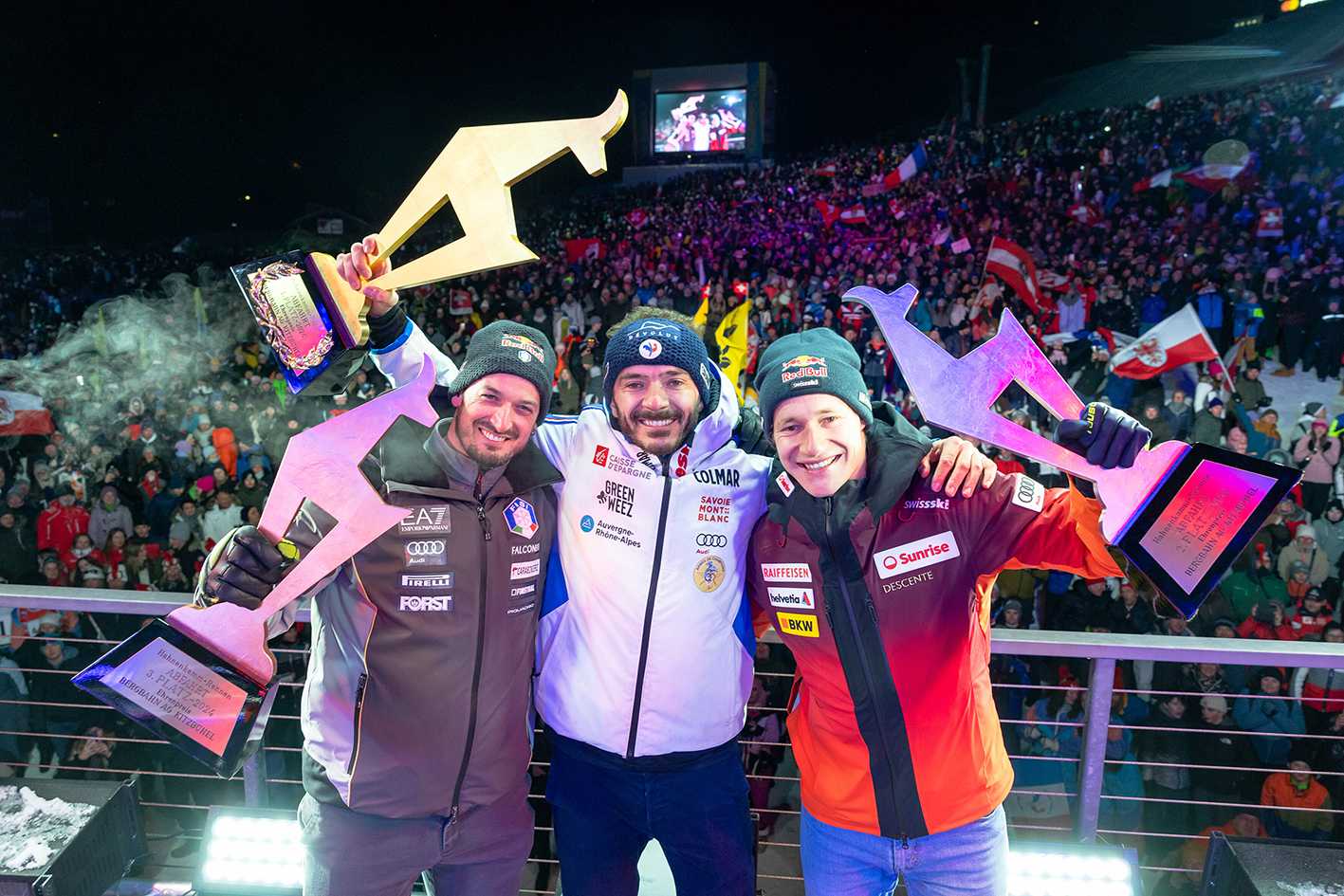 Dominik Paris, Cyprien Sarrazin, Marco Odermatt in Downhill Skiers