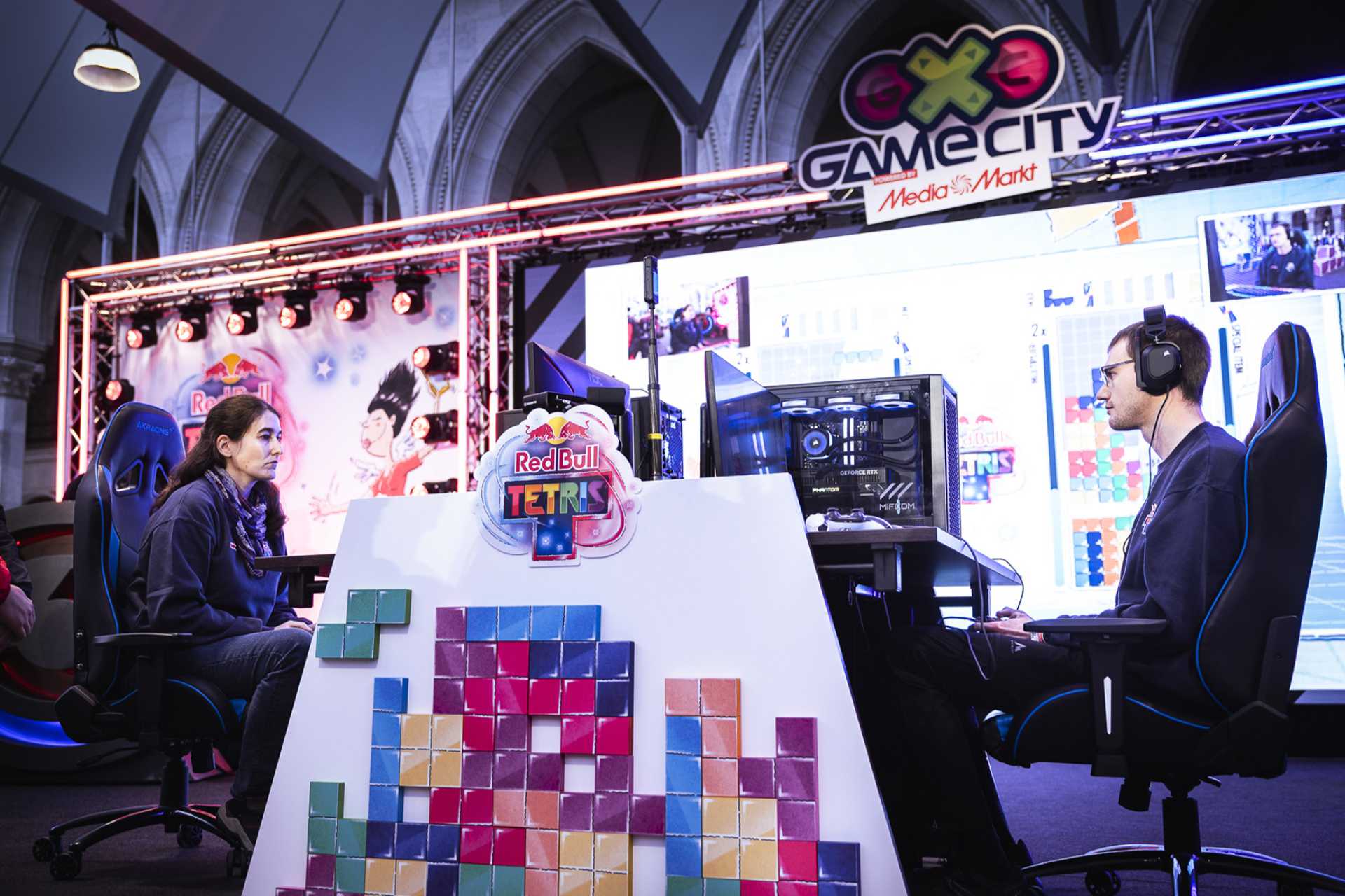 Final particiopants seen during the Red Bull Tetris National Final Vienna