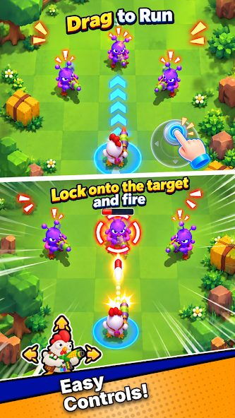 Gameplay-Screenshot aus Chicken vs Aliens