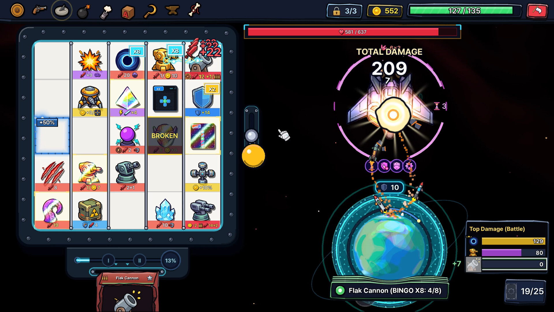 Screenshot aus Meteor Spin