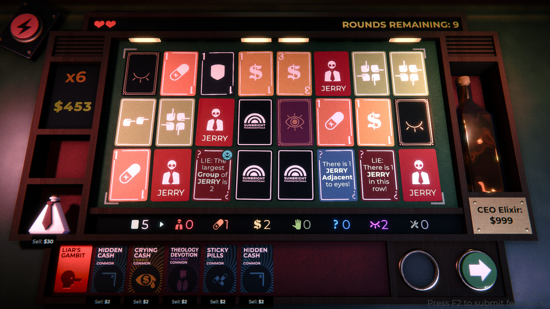 Screenshot aus Mr Magpie’s Harmless Card Game